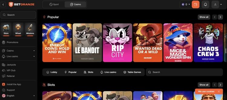 betoranje casino homepage