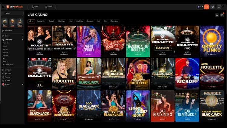 Live casino betoranje