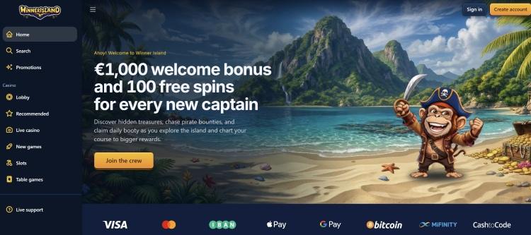 winnerisland casino homepage