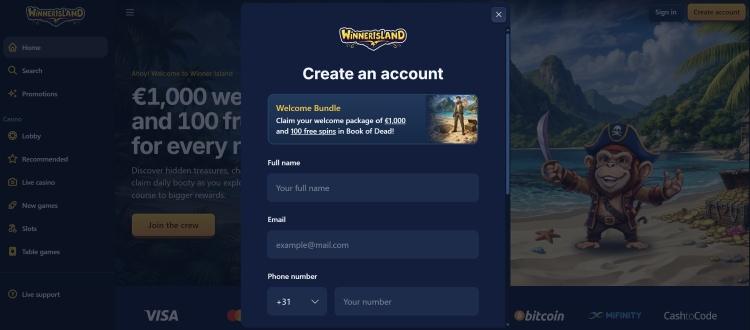 winnerisland casino registreren