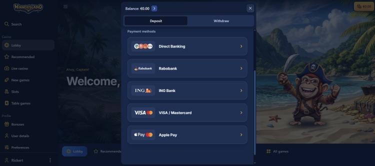 winnerisland casino stortingen