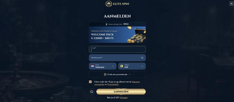 elitespin casino registeren