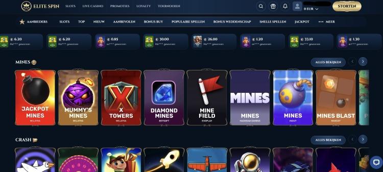 elitespin casino spellen