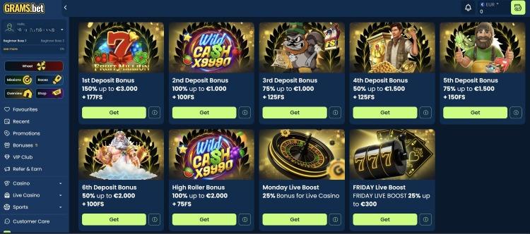 grams bet casino bonussen
