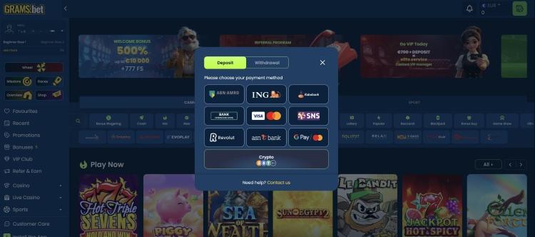 grams bet casino stortingen