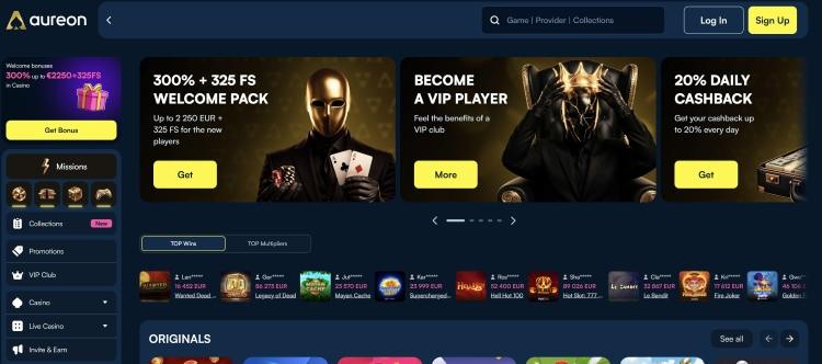 aureon play casino homepage