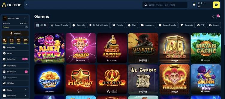 aureon play casino spellen
