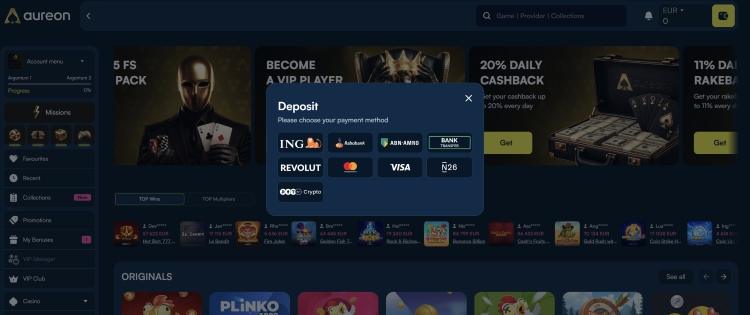 aureon play casino stortingen