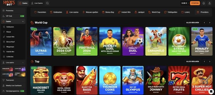 hadesbet casino spellen