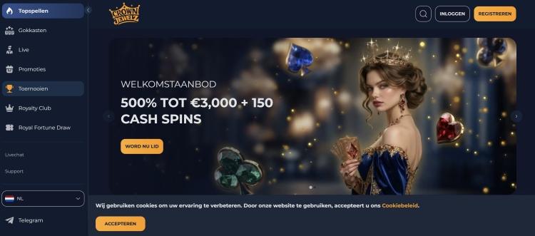 CrownJewelz casino homepage