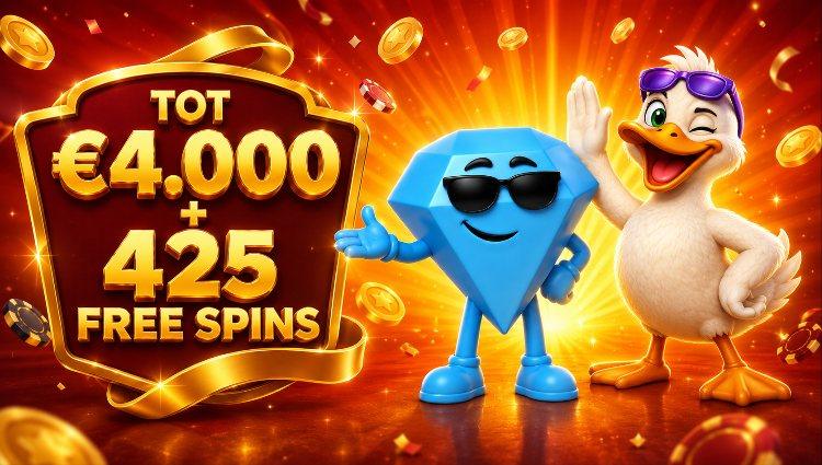 LuckyGans welkomstbonus tot €4.000 + 425 free spins