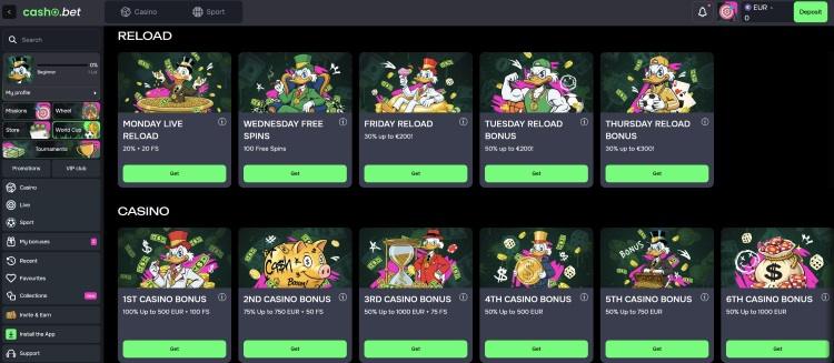 casho bet casino bonussen