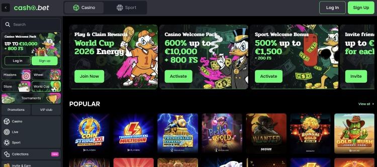 casho bet casino homepage