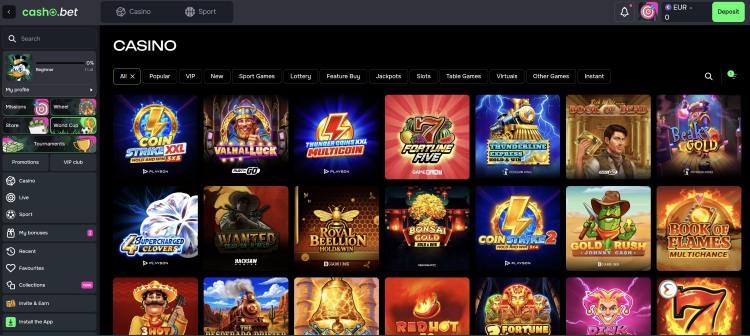 casho bet casino spellen