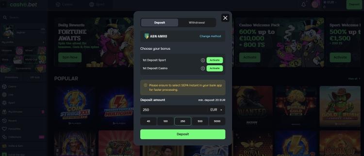 casho bet casino stortingen