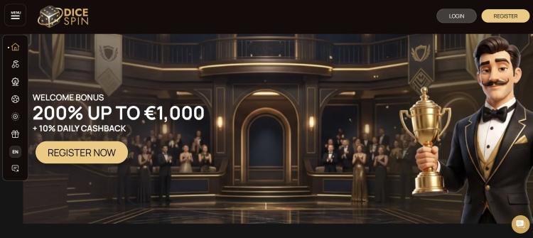dicespin casino homepage