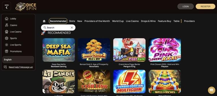 dicespin casino spellen