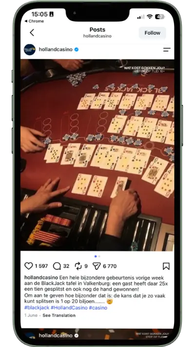 25 keer splitsen blackjack holland casino