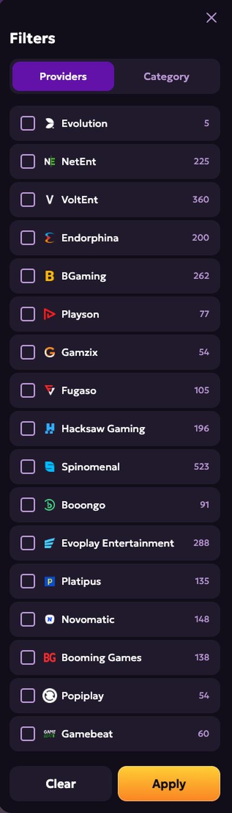 LuckyGans providerfilter