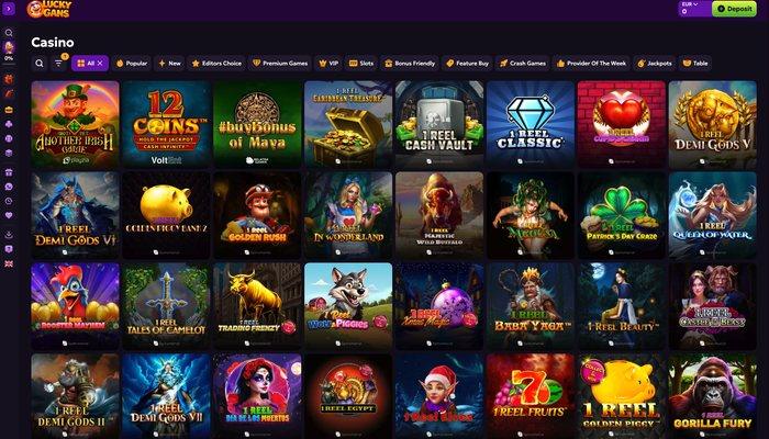 LuckyGans slots-lobby