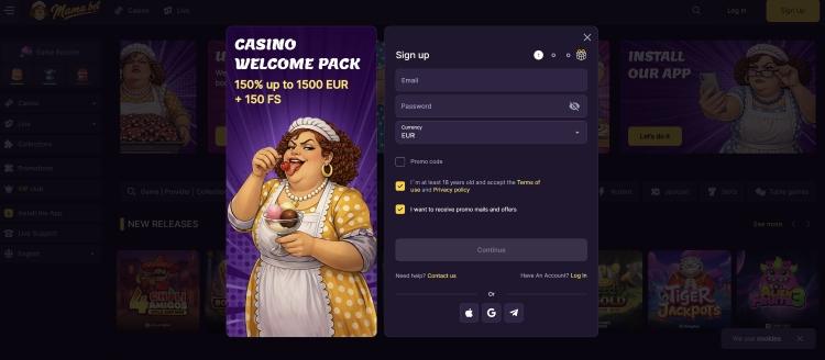 mama bet casino registeren