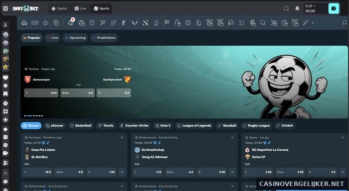Sportsbook van Inkybet met Nederlandse competities