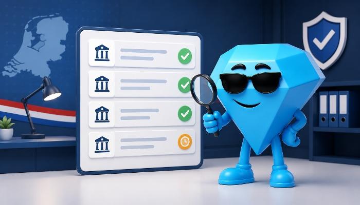 Mascotte controleert een lijst legale online casino's: drie vergunningen goedgekeurd, één wacht op besluit