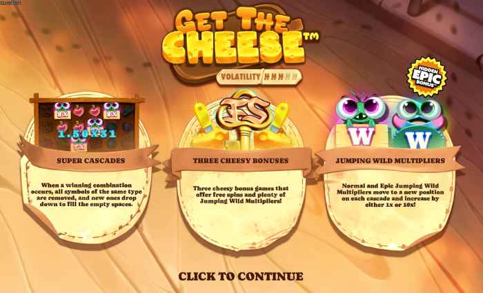 slot features in get the cheese
