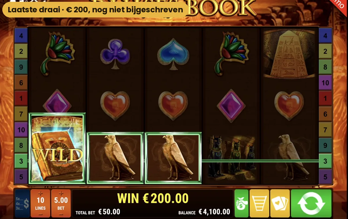 De laatste draai van Ramses Book met een winst van 200 euro die nog niet is bijgeschreven