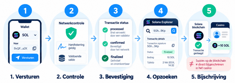 solana transacties bij online casino